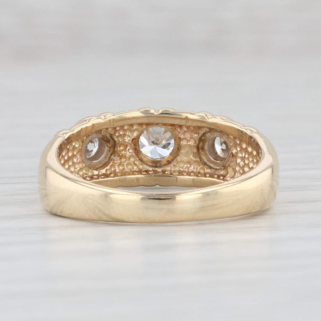 0.49ctw Round 3 Stone Diamond Ring in 14k Yellow Gold - Size 7.75/8 | Elegant Wedding Band, Anniversary Gift, Engagement Ring for Her