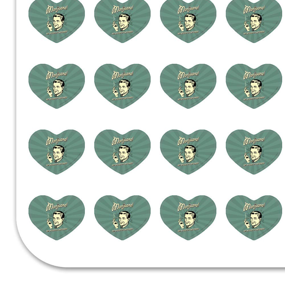 Funny Marijuana Humor Stickers - Retro Heart Shaped Planner Decals for Scrapbooking & Journaling | Perfect for DIY Crafts, Bullet Journals, and Gift Wrapping