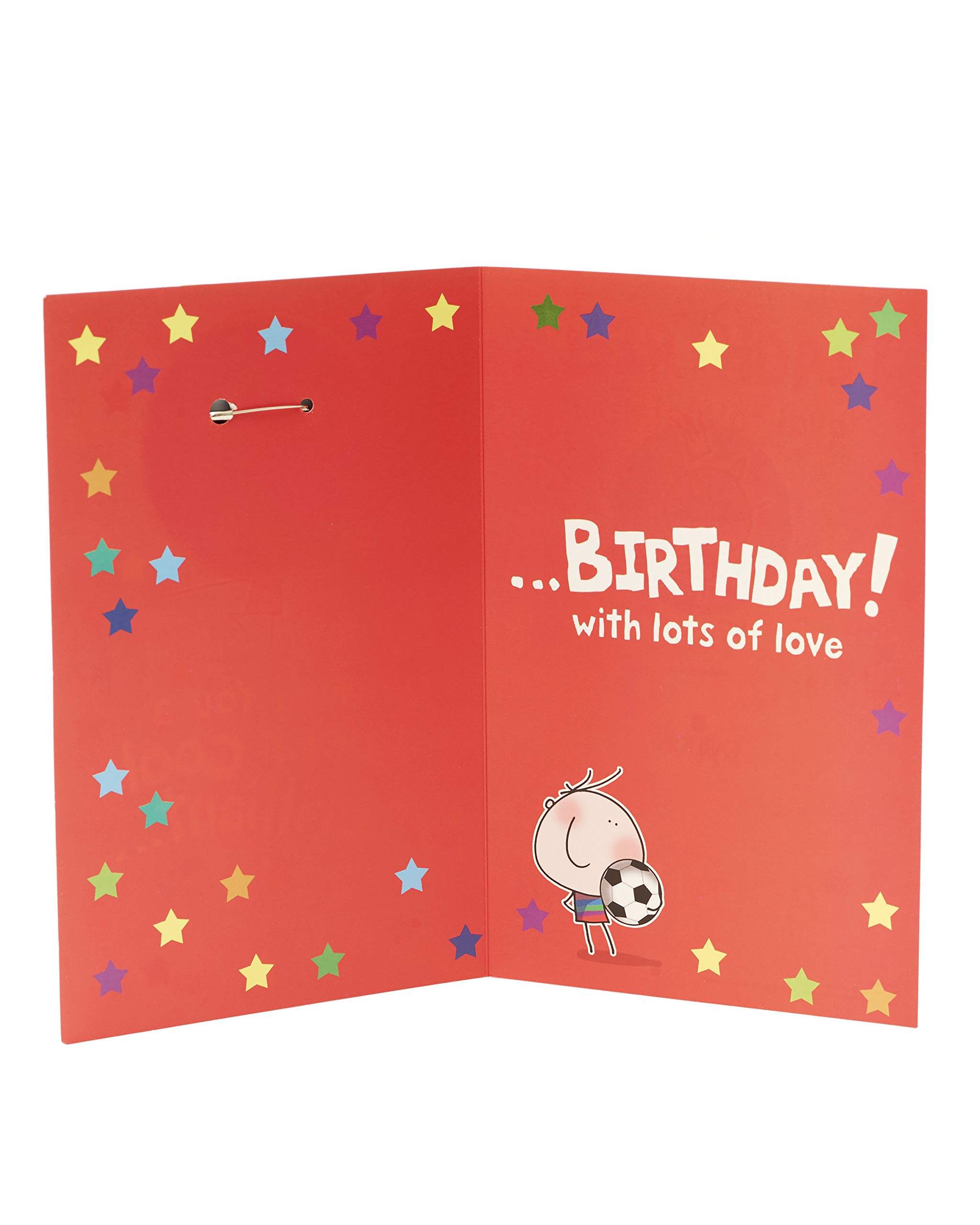 Birthday Card for Boys - Fun Kids Birthday Greeting Card with Badge Design in Red, Blue, Green & Beige | Perfect for Son's Birthday, Grandson's Special Day & Children's Party Invitations