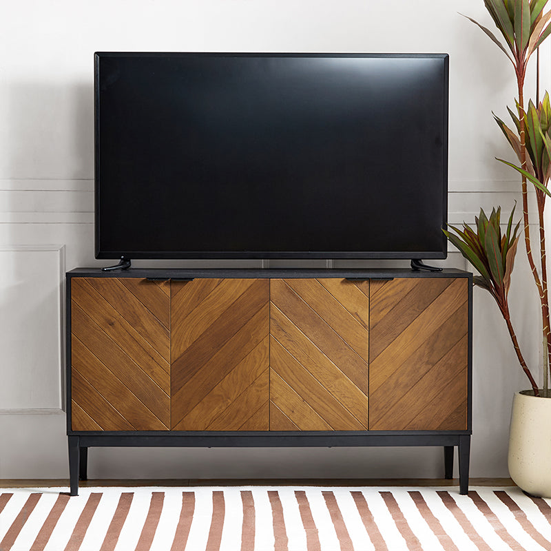 Mila 55 Inch Wide 4 Door Sideboard with Storage - Modern Buffet Cabinet for Dining Room, Living Room & Entryway Organization
