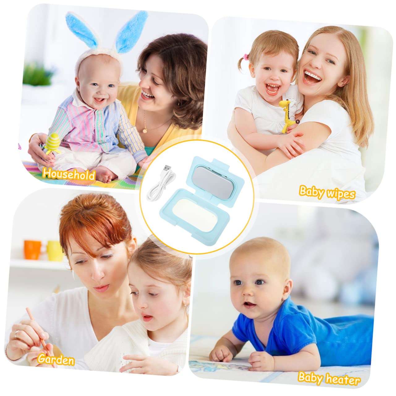 FAVOMOTO 5-Pack Baby Wipe Warmer - Portable Wet Wipes Heater for Diaper Changing, Made of Durable ABS Plastic (2pcs x 5) - Perfect for Nursery, Travel & On-the-Go Baby Care