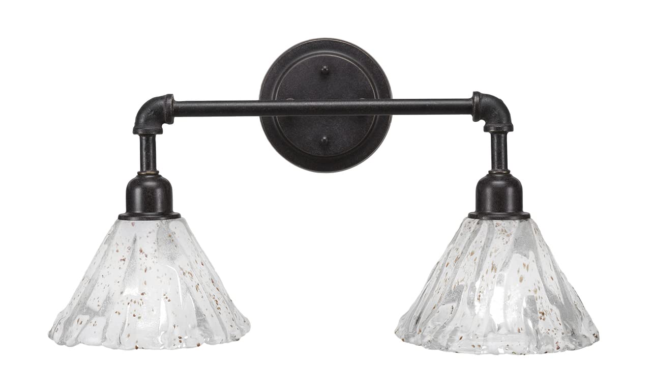 Vintage 2-Light Bathroom Vanity Light Fixture in Dark Granite - 182-DG-7195 | Elegant Bathroom Lighting for Modern and Classic Home Decor