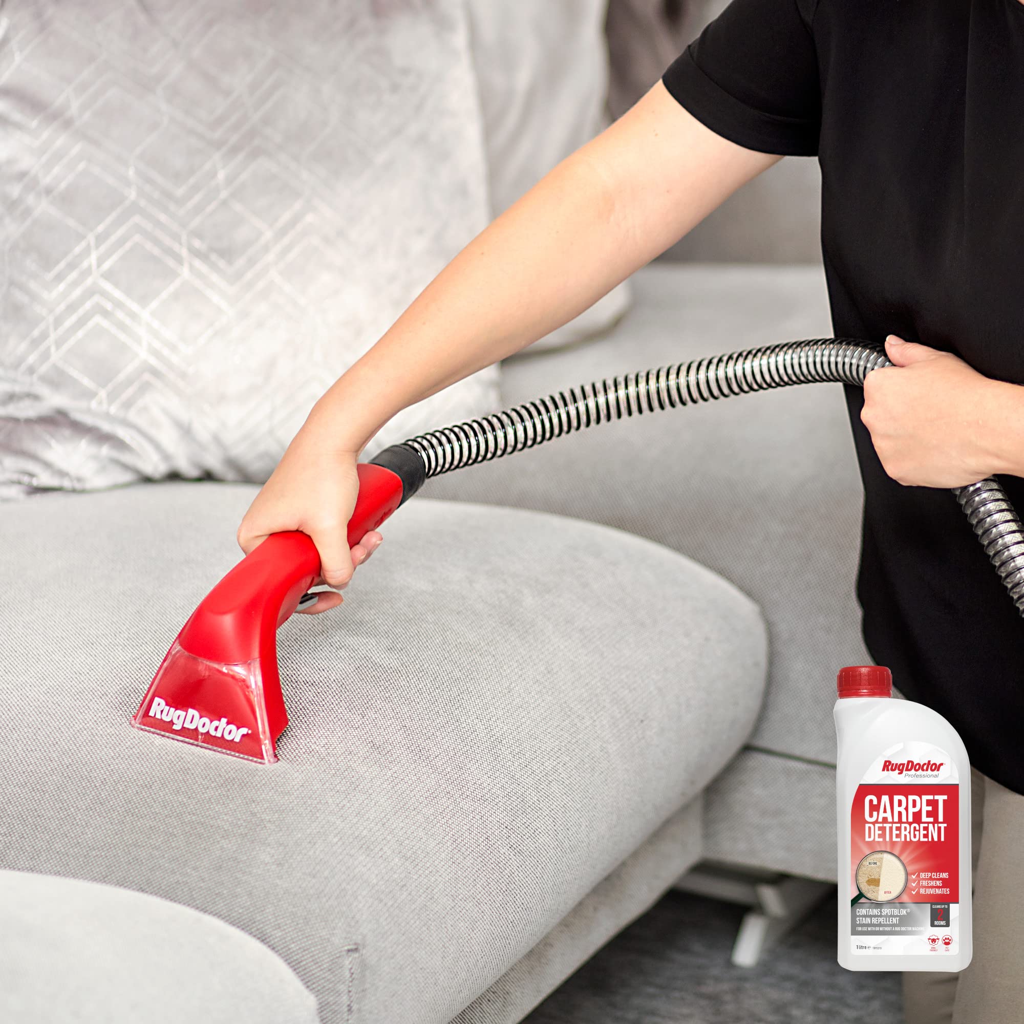 Rug Doctor Carpet Cleaner Detergent with SpotBlok Stain Prevention - 1 Liter (33.8 fl oz) for Deep Cleaning & Odor Removal - Perfect for Pets, Kids & High Traffic Areas