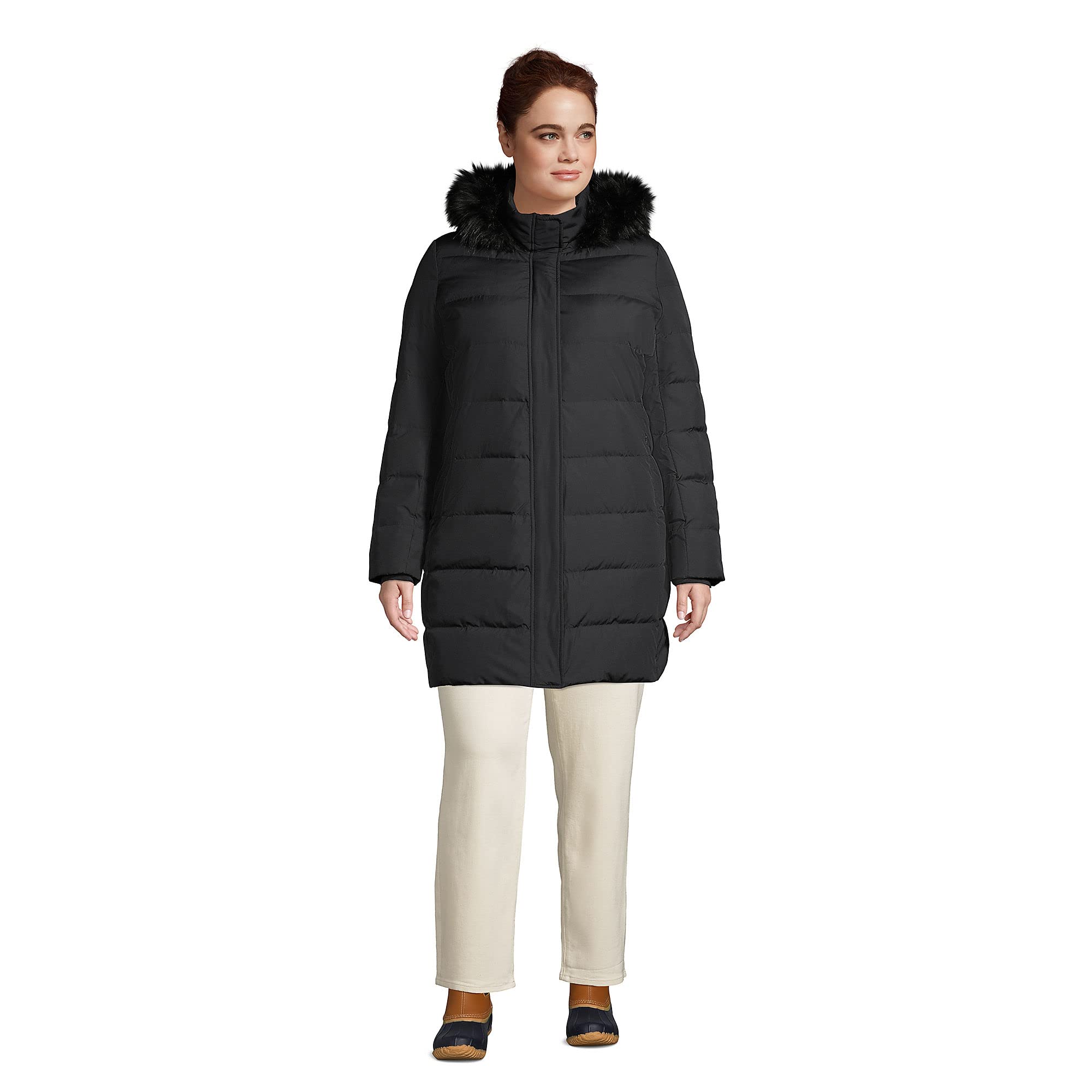 Lands' End Women's Down Winter Coat - Lightweight Warm Puffer Jacket for Cold Weather - Perfect for Snow, Skiing & Outdoor Activities