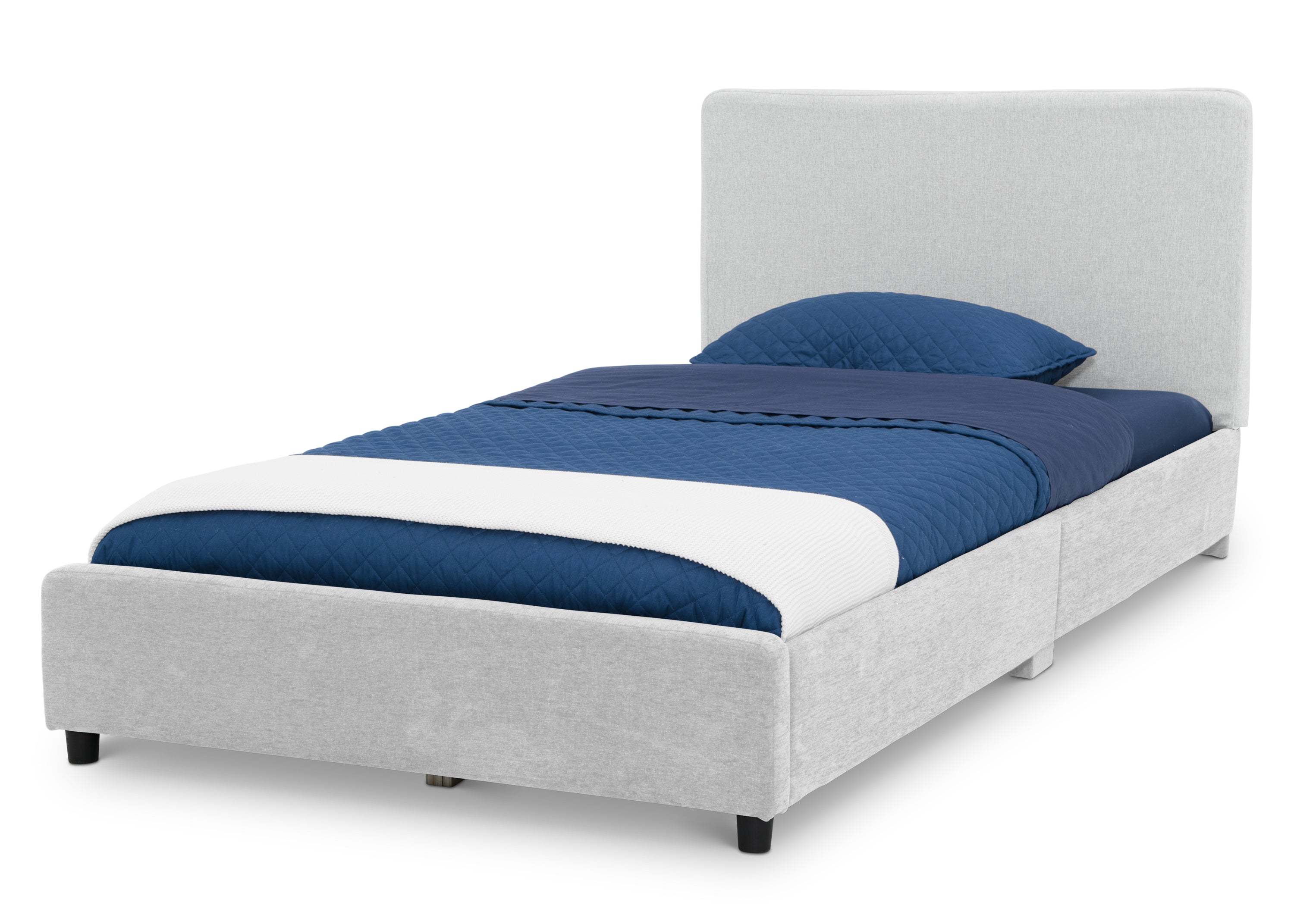 Upholstered Twin Bed with Headboard - Soft Fabric Frame & Supportive Headrest for Kids & Teens - Perfect for Bedrooms, Dorms & Guest Rooms