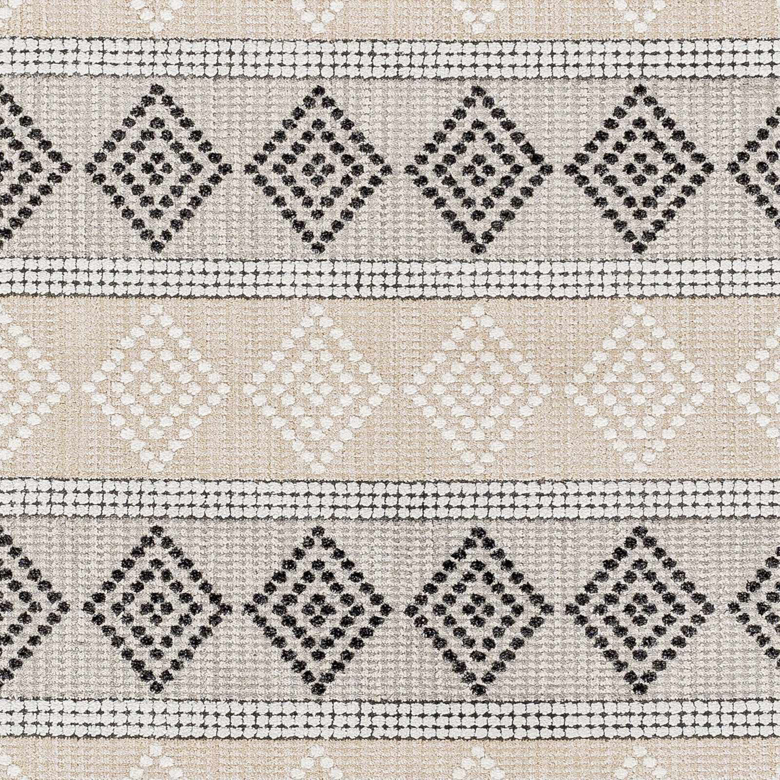 Hauteloom Arij Modern Area Rug for Living Room & Bedroom - Soft Gray & Black - 3'11