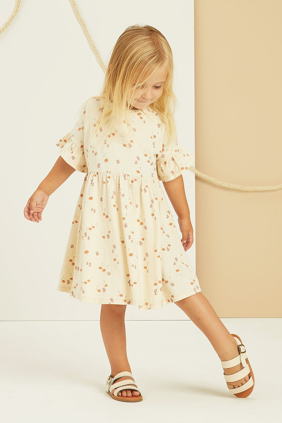 Rylee and Cru Angelfish Girls Dress - Floral Print Cotton Dress for Toddlers & Kids - Perfect for Summer, Parties & Playdates