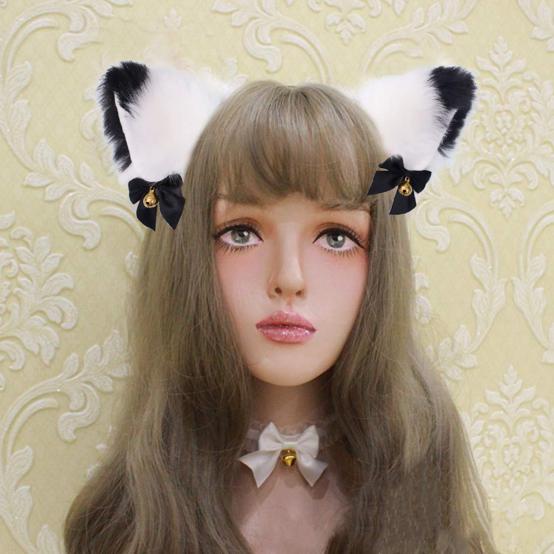 Fxaelian Animal Fox Cat Dog Ears Headband - Cute Fluffy Cosplay Costume Accessories for Halloween, Christmas Parties, Cosplay Events & TikTok Videos