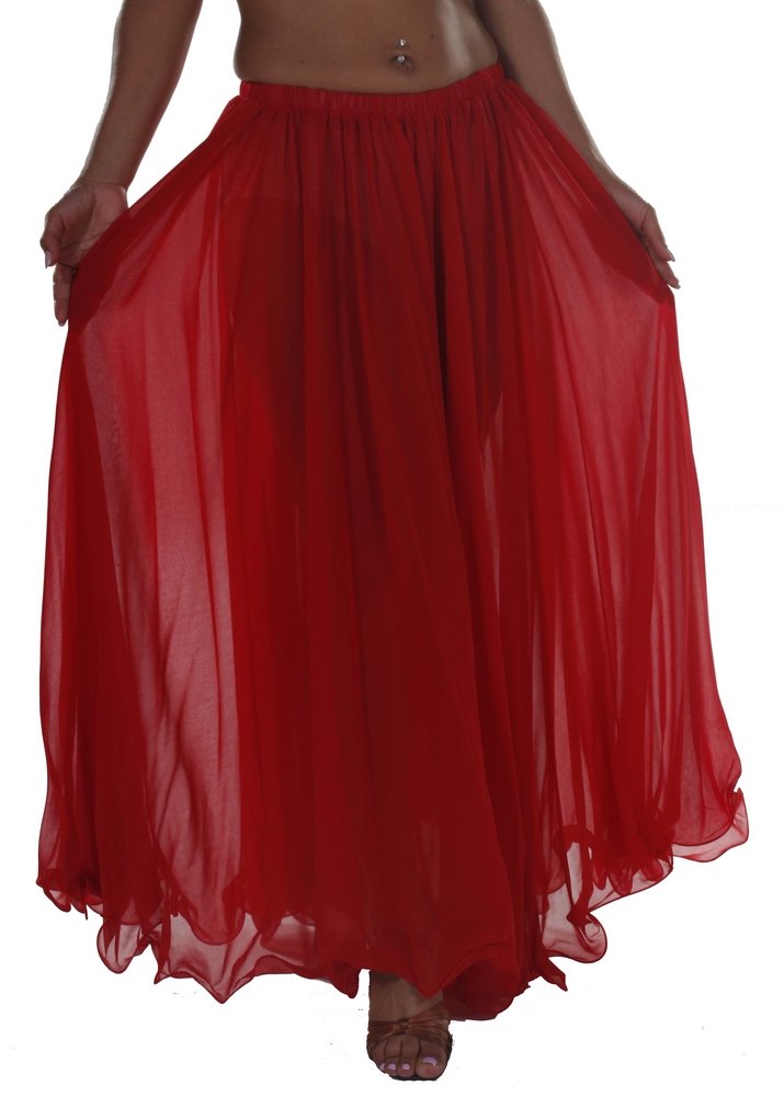 Belly Dance Chiffon Full Circular Skirt - Professional Flowy Performance Skirt for Women | Perfect for Belly Dancing, Costume Parties & Stage Performances