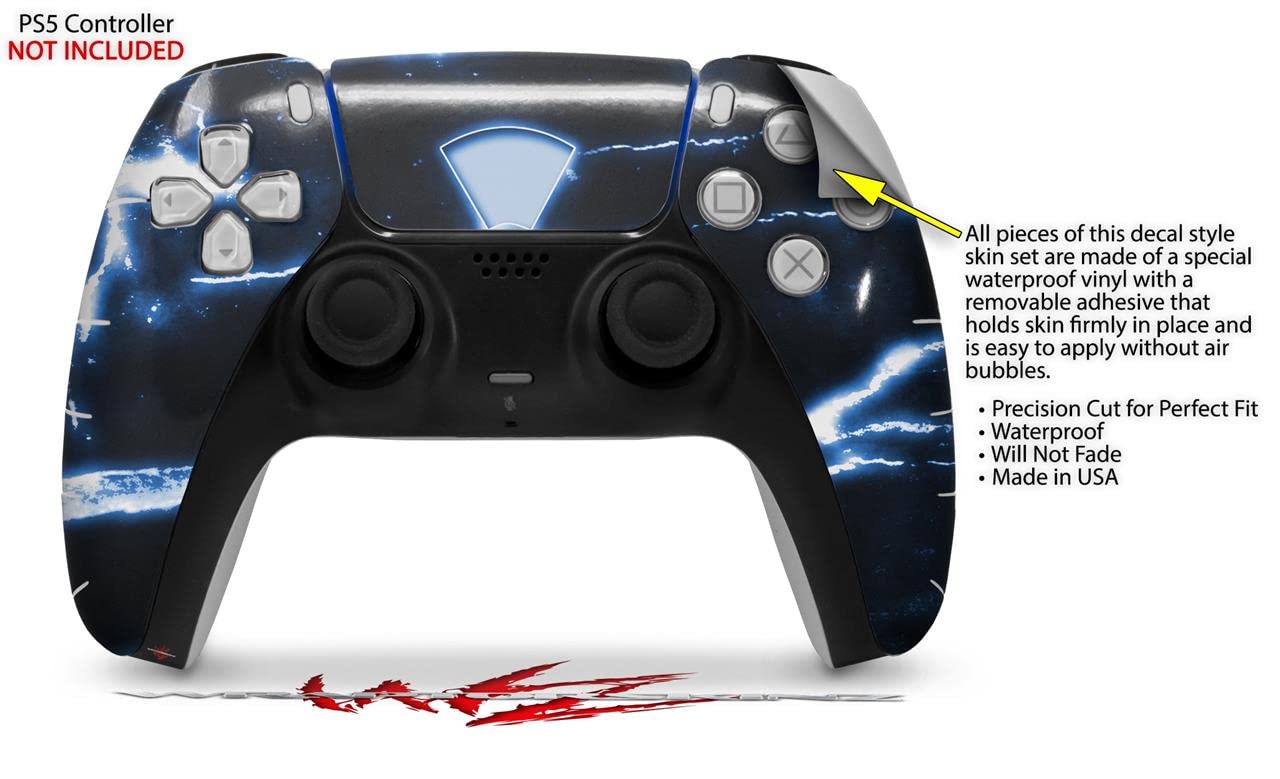 PS5 DualSense Controller Skin Wrap - Radioactive Blue for Gaming Protection
