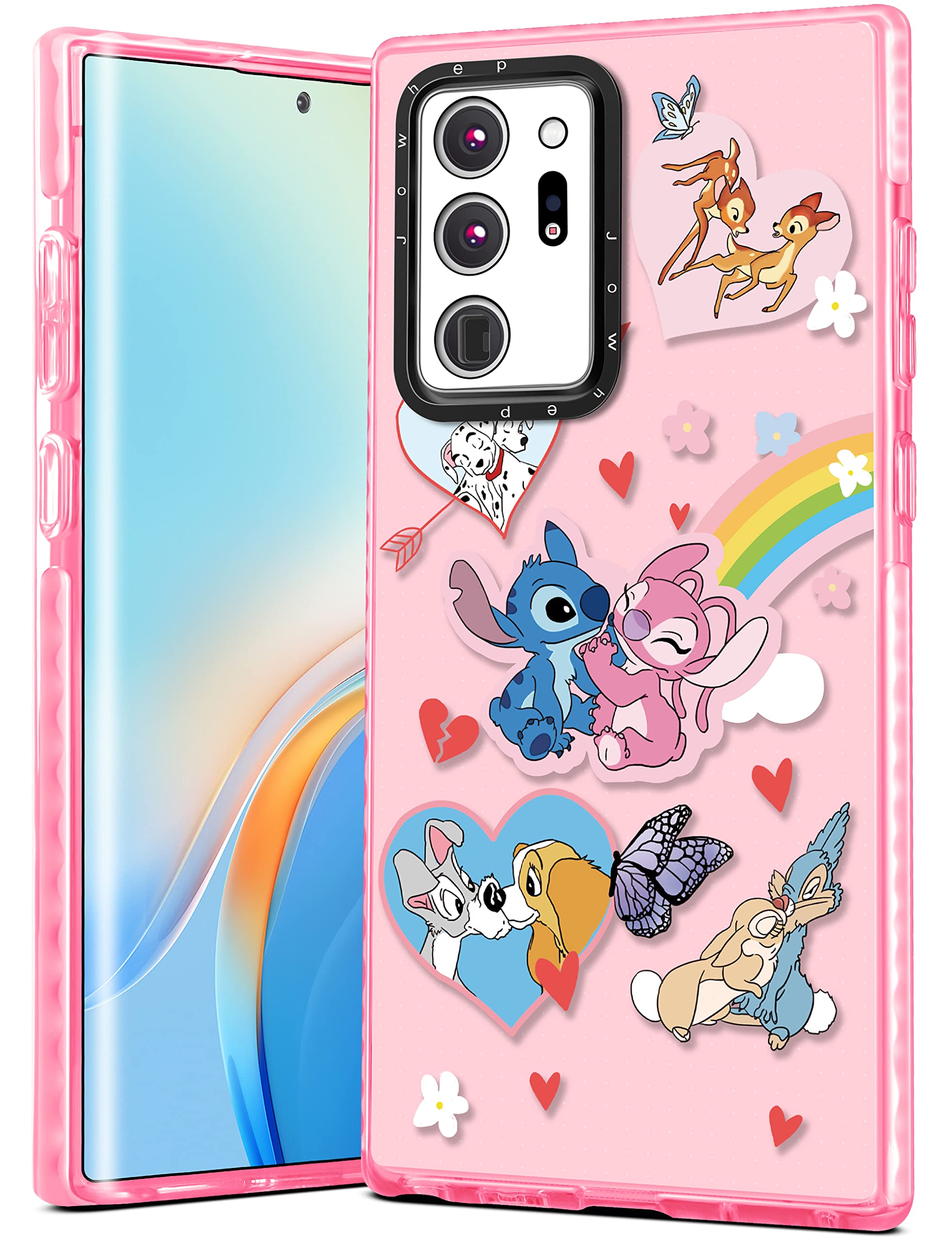 Jowhep Rainbow Stitch Cute Cartoon Character TPU Protective Case for Samsung Galaxy Note 20 Ultra - Soft, Girly & Kawaii Phone Cover for Girls, Boys, Women & Kids - Perfect for School, Work & Daily Use