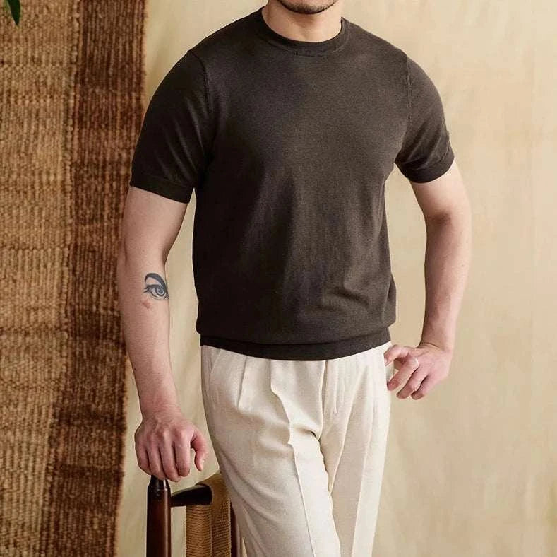 Premium O-Neck Collar Summer T-Shirt for Men - Breathable & Lightweight Casual Tee - Perfect for Beach, Vacation, and Everyday Wear