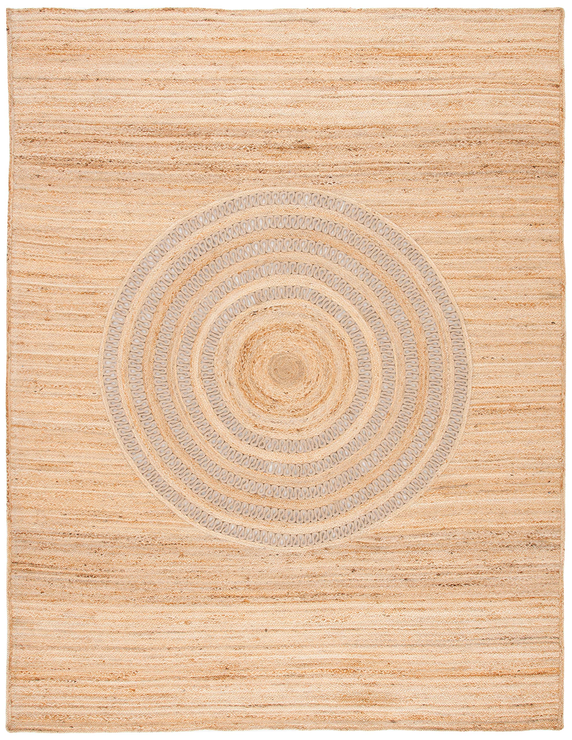 SAFAVIEH Handmade Boho Jute Area Rug 8' x 10' - Natural Fiber Farmhouse Rug for Living Room & Bedroom | Durable Beige Jute Rug for High Traffic Areas | Perfect for Bohemian, Coastal & Rustic Home Decor