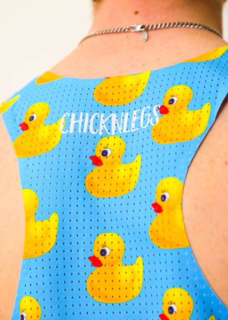 Men's High-Performance Rubber Ducky Singlet - Breathable Workout Shirt for Gym, Running & CrossFit Training