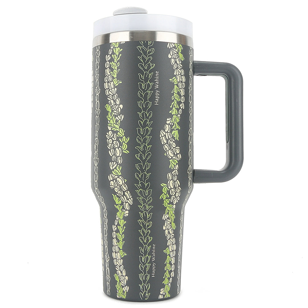 40oz Insulated Stainless Steel Tumbler with Lid & Straw - Pakalana Grey | Hot & Cold Drink Cup for Coffee, Tea, Water | Perfect for Office, Gym, Travel & Outdoor Activities