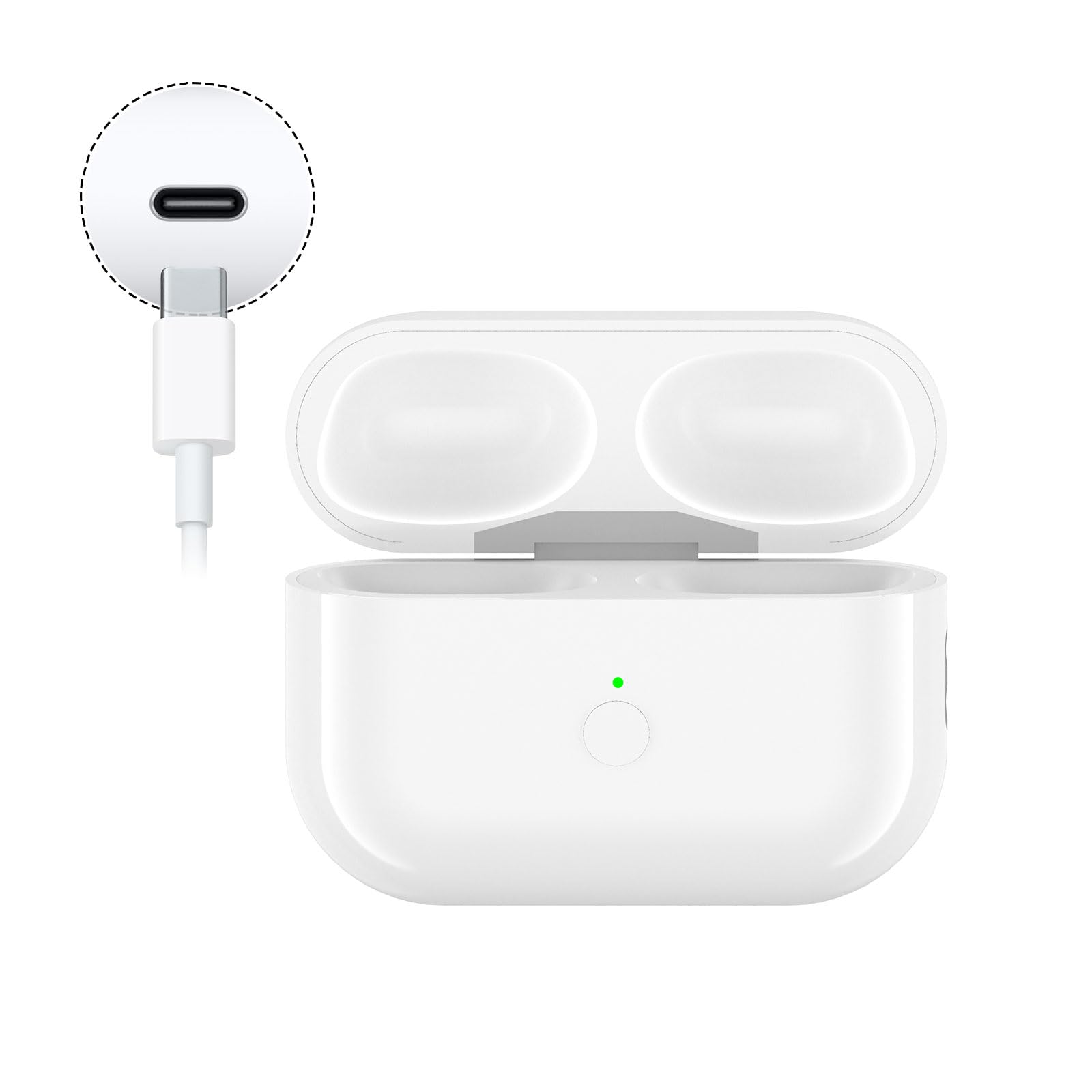 BRILLESS Wireless Charging Case for AirPods Pro 1st & 2nd Gen - Replacement Bluetooth Charging Box with Pairing Sync Button, Type-C Fast Charging | Perfect for Travel, Gym & Daily Use