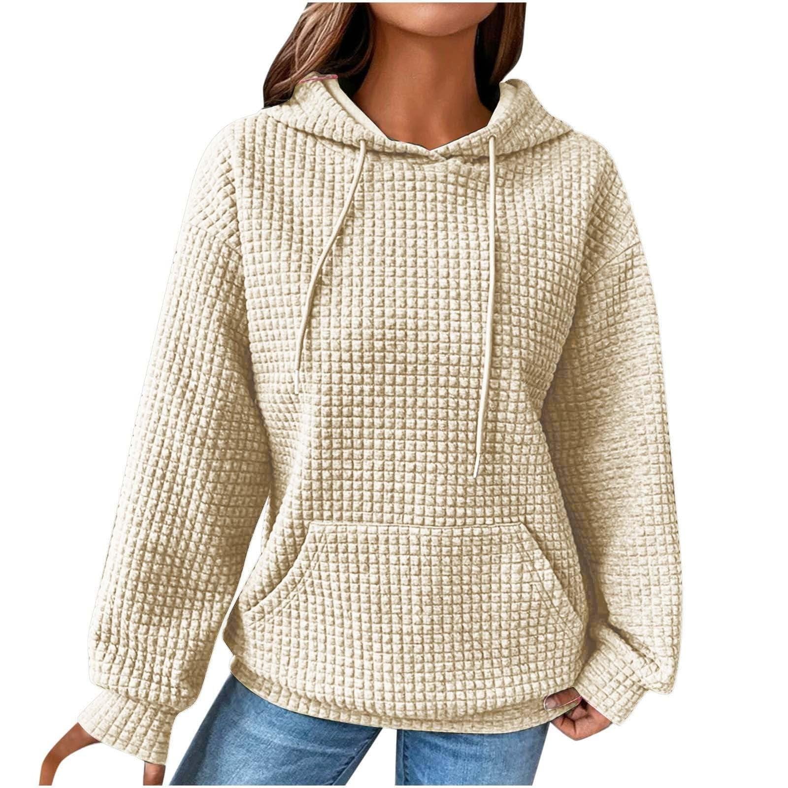 2024 Women's Fashion Hoodies & Sweatshirts - Y2K Style Long Sleeve Solid Color Tops for Winter Warmth | Casual Wear, Street Style, Loungewear & Cold Weather Outfits