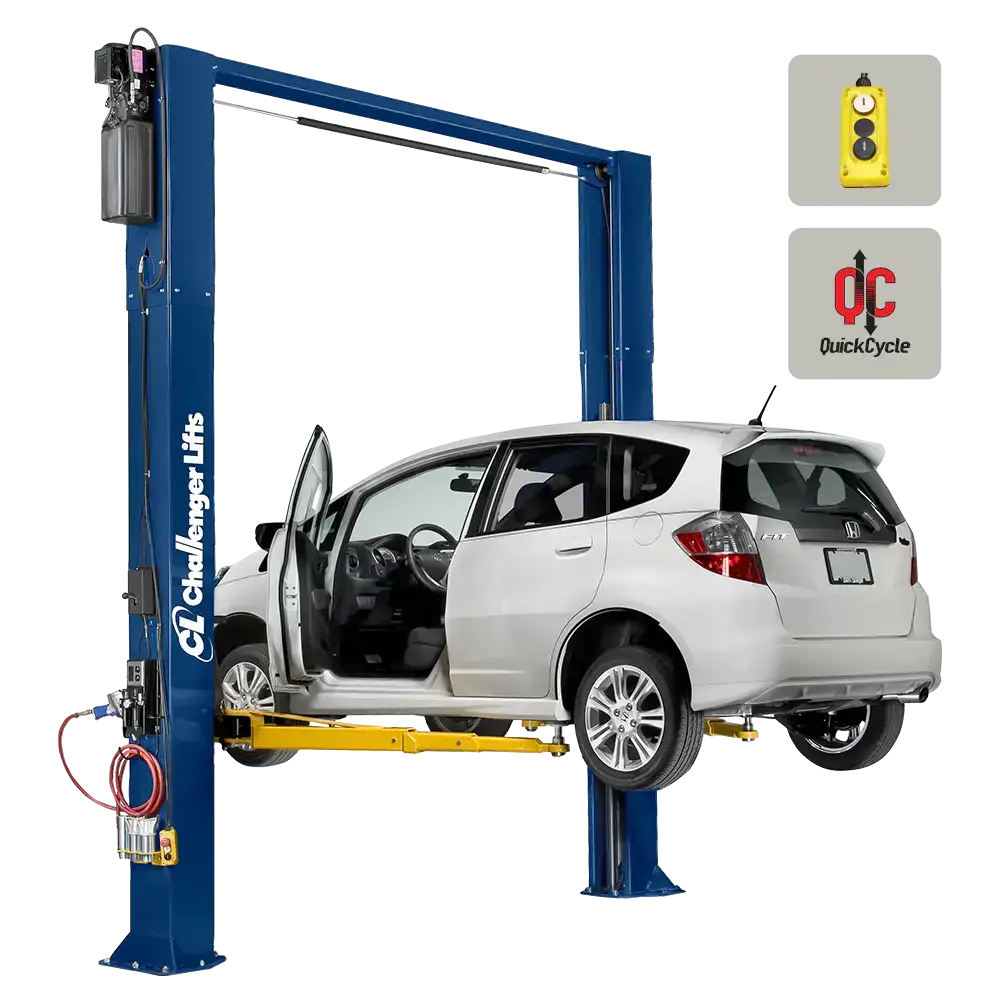 Challenger CL10AV3 10,000 lbs DPC QC Versymmetric 2 Post Car Lift with Dual Pendant & Quick Cycle - Perfect for Auto Repair Shops & Home Garages