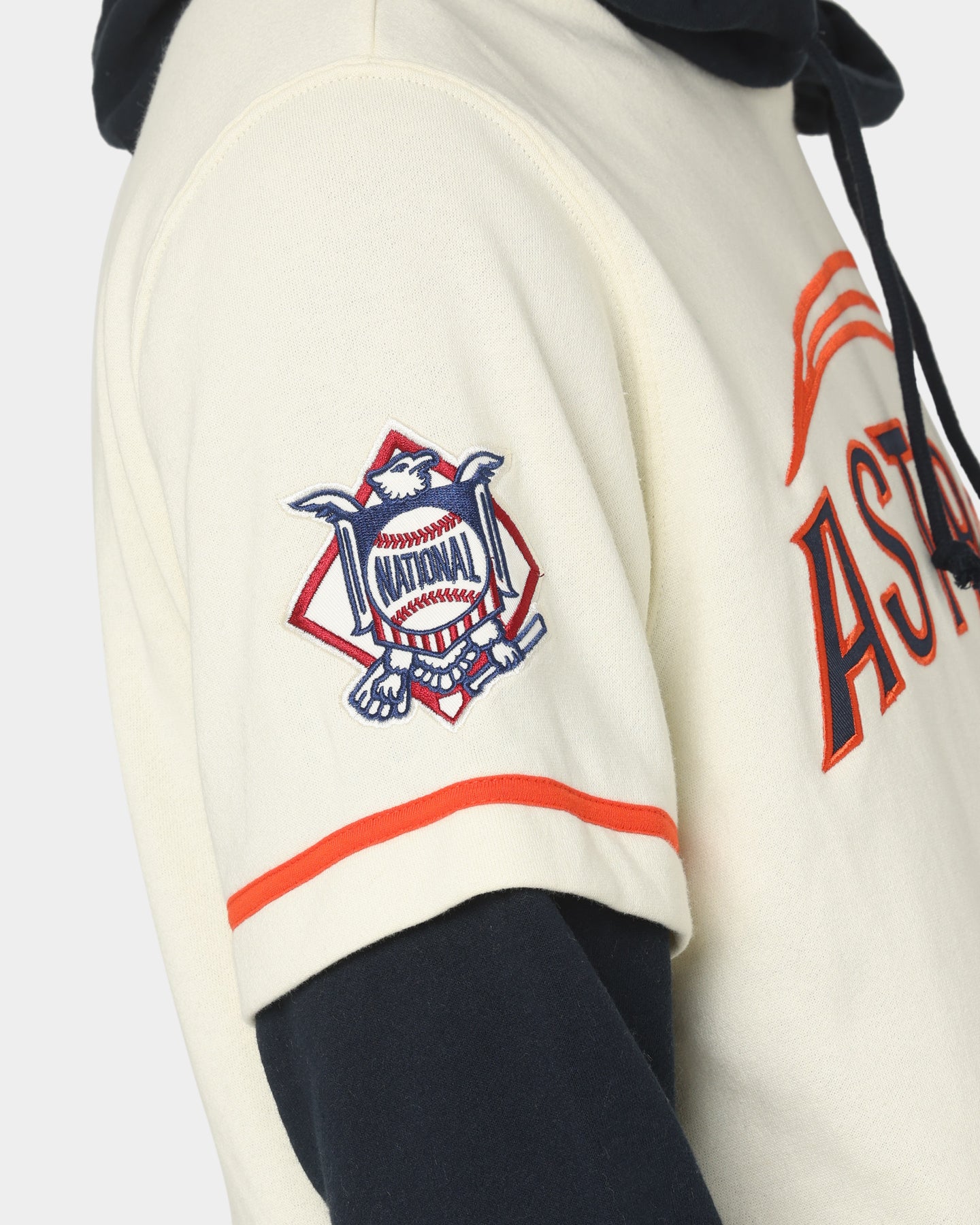 47 Brand Houston Astros Shortstop Hoodie Cream - MLB Officially Licensed Baseball Hooded Sweatshirt for Men & Women - Perfect for Game Day, Casual Wear & Sports Fans