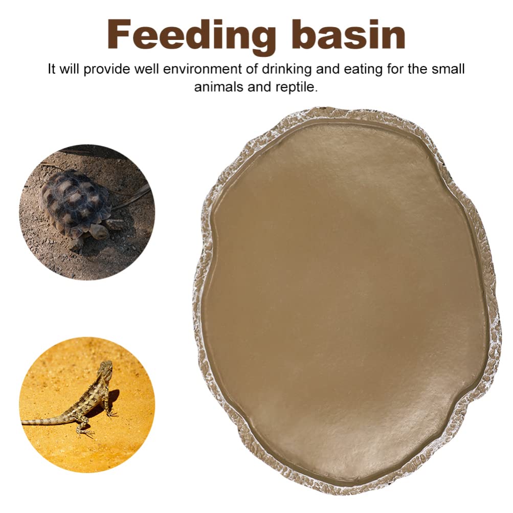 2-Pack Durable Resin Reptile Food and Water Dishes - Non-Slip Tortoise Feeding Bowls for Turtles, Lizards & Small Pets - Ideal for Terrariums, Habitats & Outdoor Enclosures