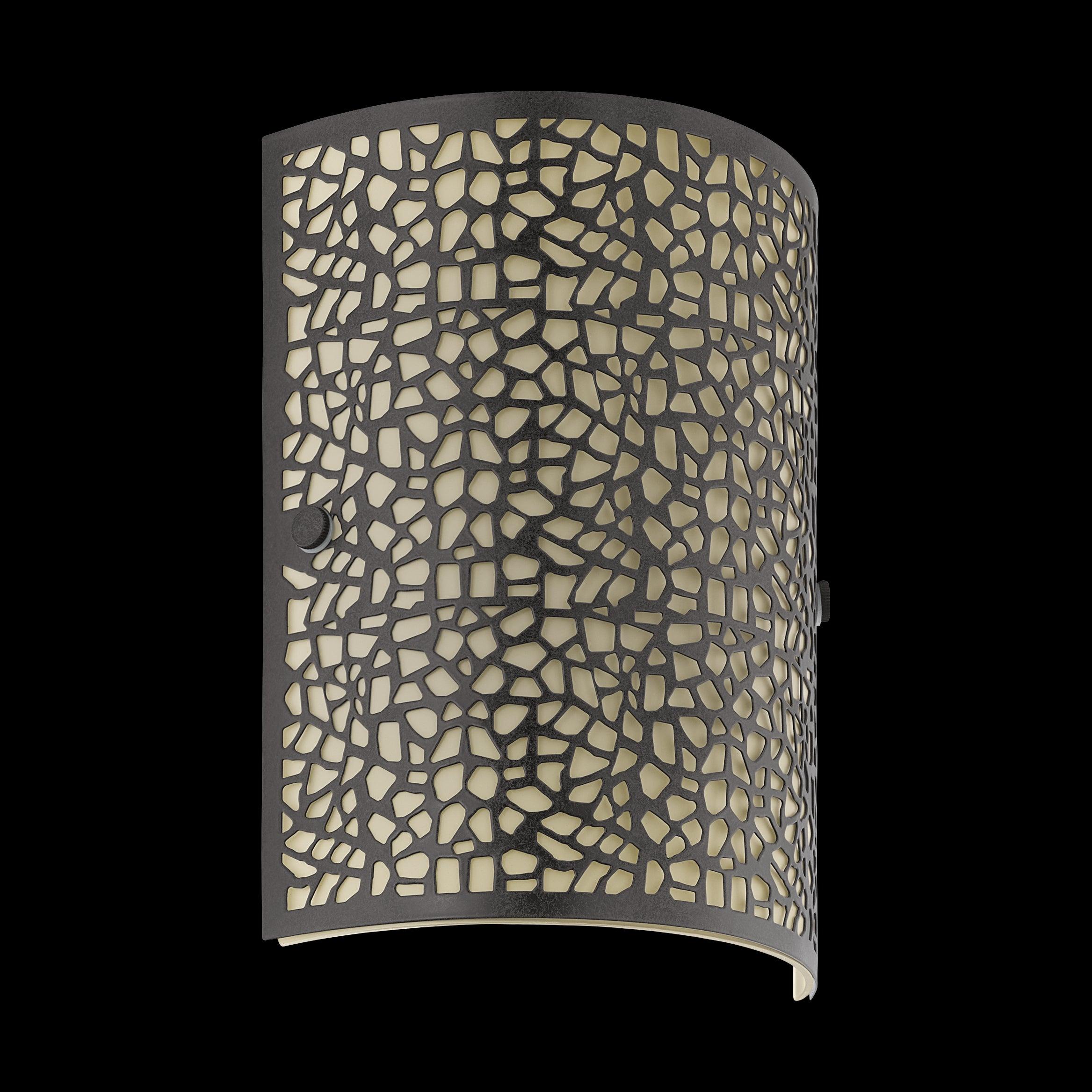 Eglo Almera Brown Steel & Champagne Glass Wall Light - Modern Indoor/Outdoor Sconce for Living Room, Bedroom, or Patio Lighting