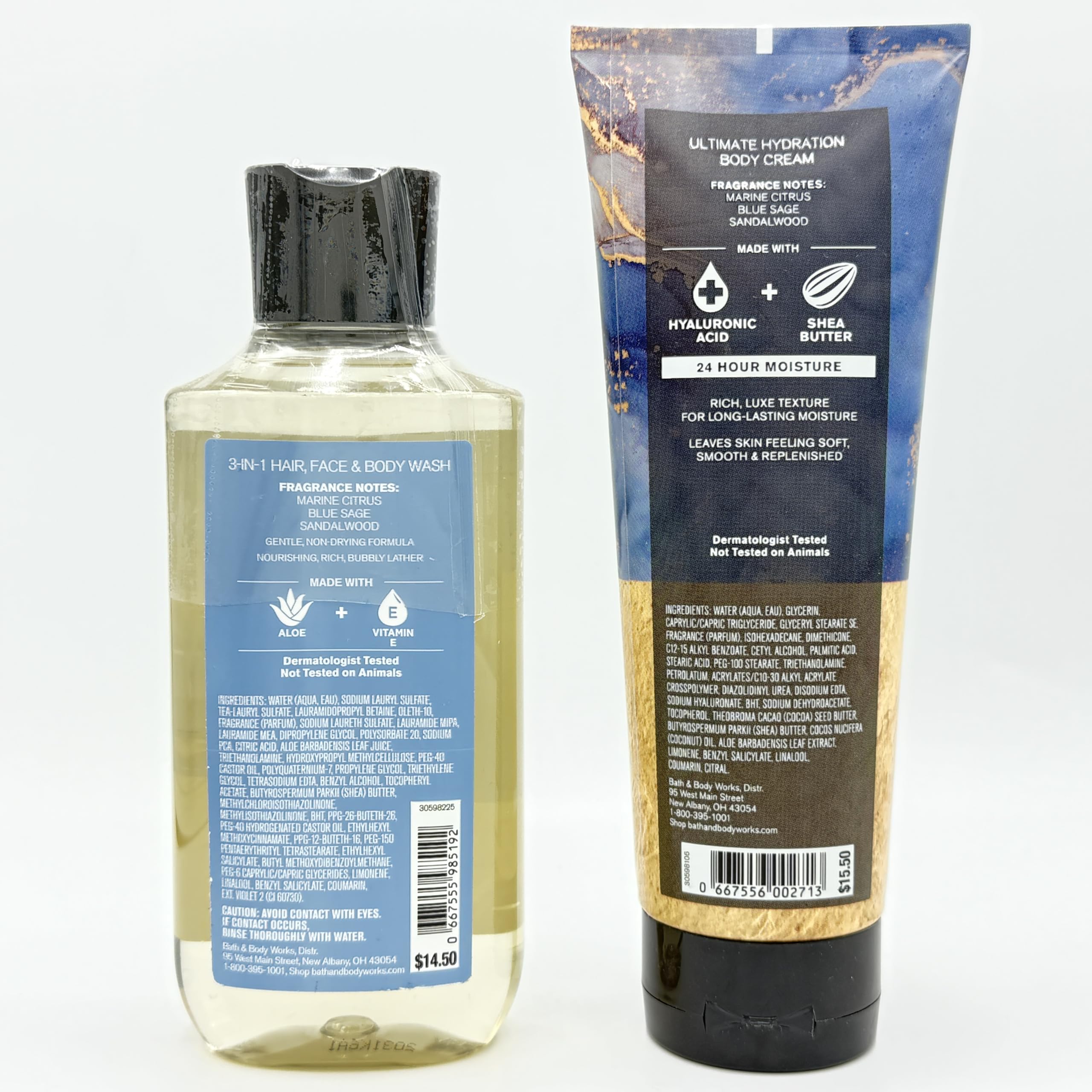 Clean Slate Men's 2-Piece Bath Bundle - Refreshing Body Wash & Ultra Hydrating Body Cream Set for Shower & Post-Shower Skincare Routine