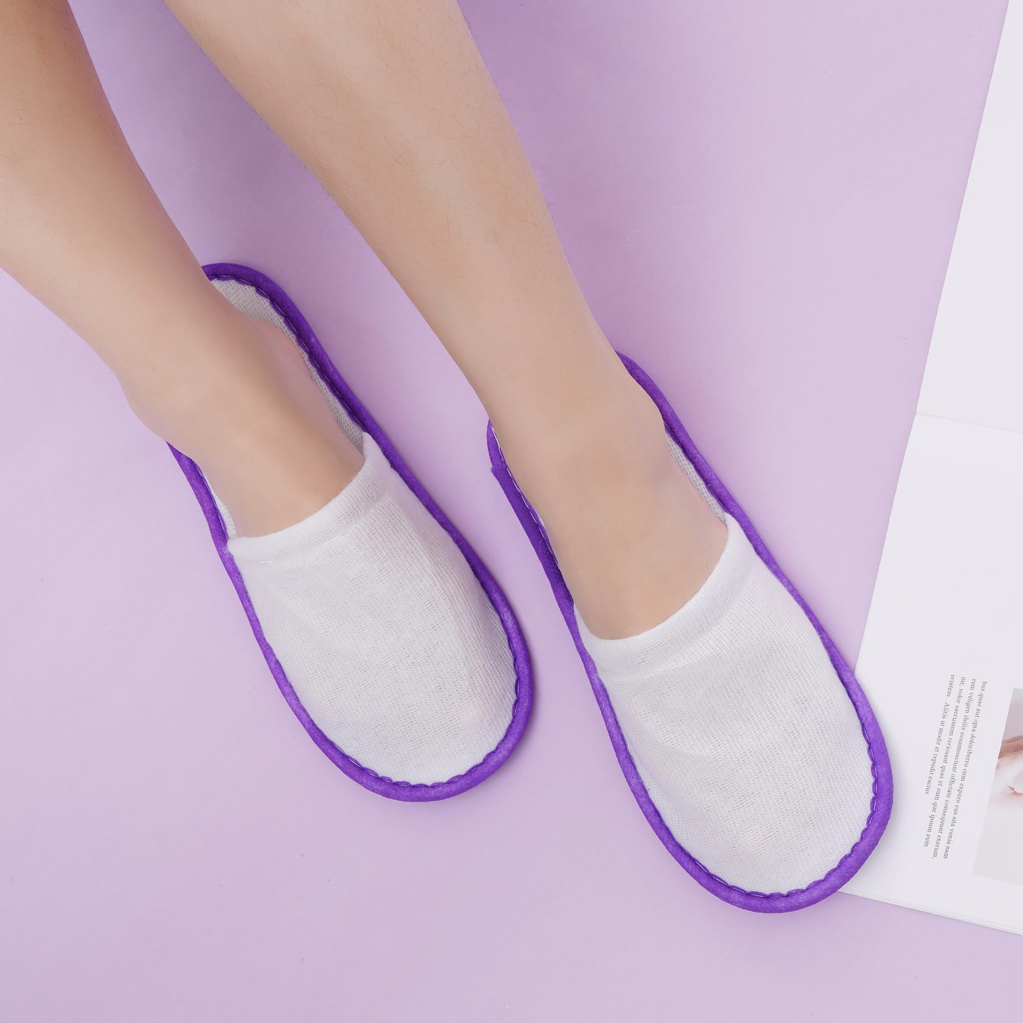 12 Pairs Non-Slip Spa Slippers for Women & Men - Soft Indoor House Slippers for Guests, Home, Bedroom, Wedding & Housewarming Parties - Perfect for Hotels, Spas, Salons and Relaxing at Home