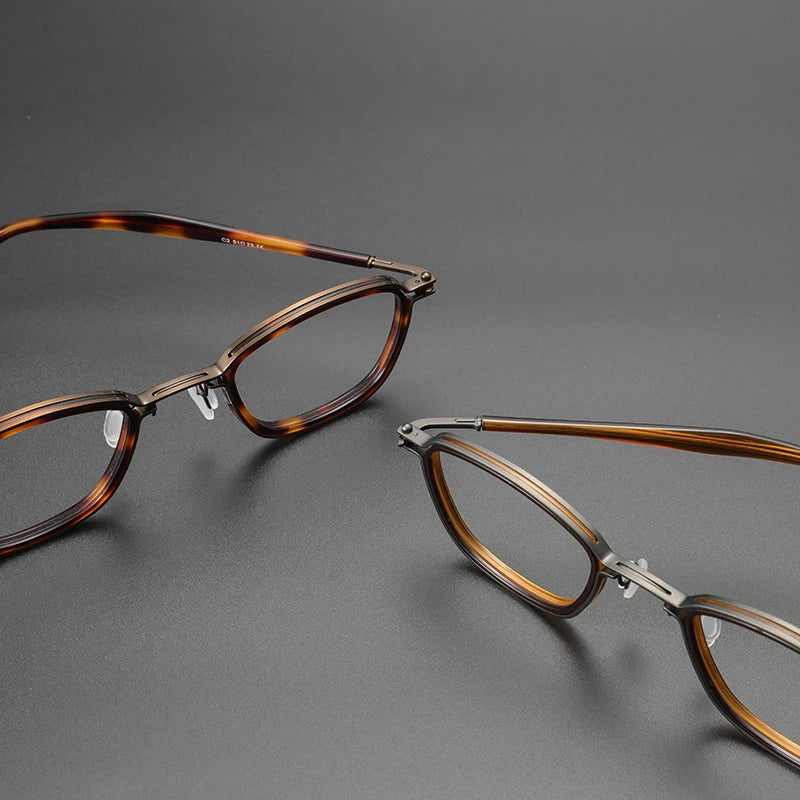 Unisex Black Titanium Acetate Square Full Rim Eyeglasses SC19 - Stylish & Durable Glasses for Work, Reading & Everyday Wear