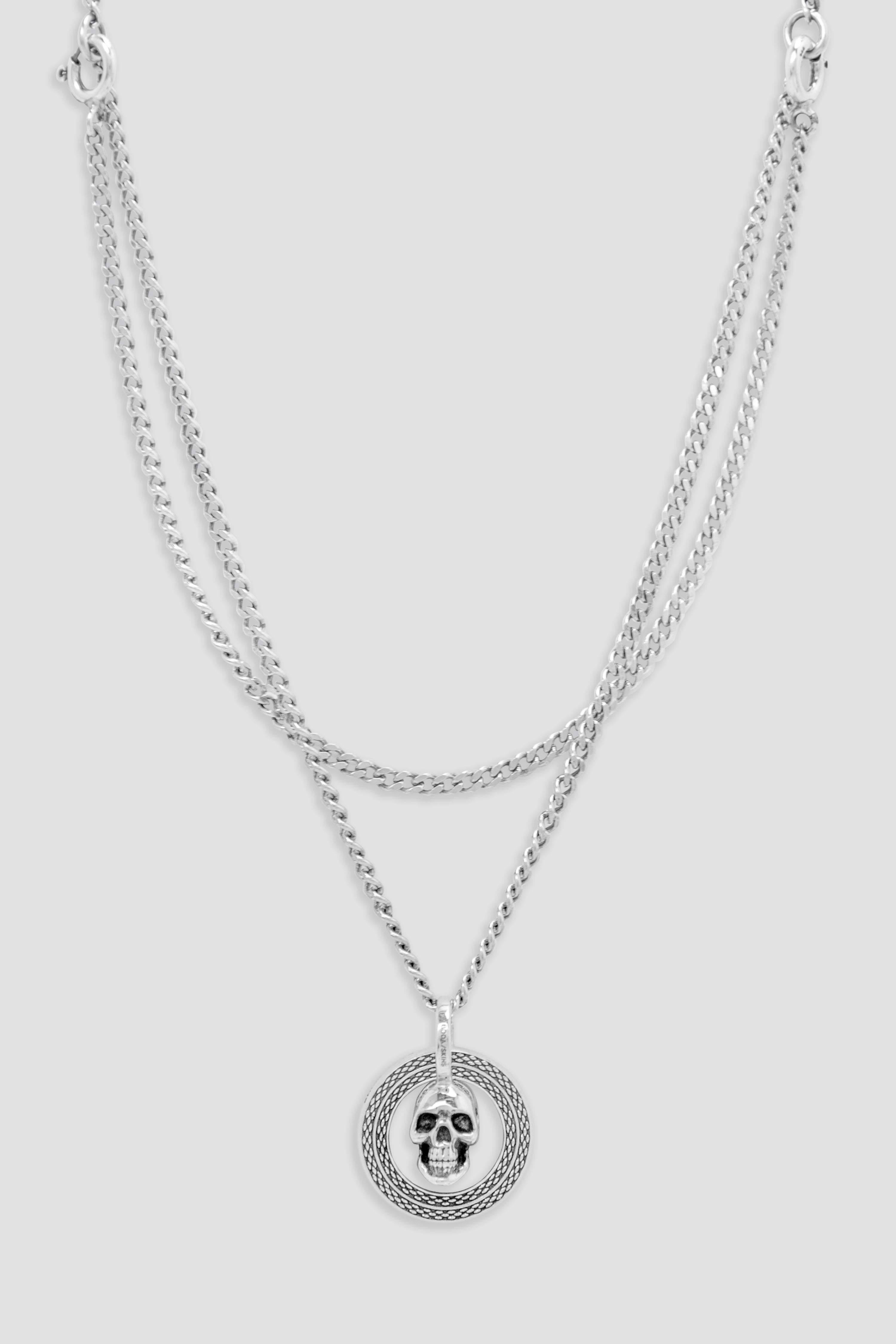 Stylish Modular Skull Pendant Necklace with Adjustable Chain - Gothic Jewelry for Men & Women, Perfect for Halloween, Cosplay and Alternative Fashion