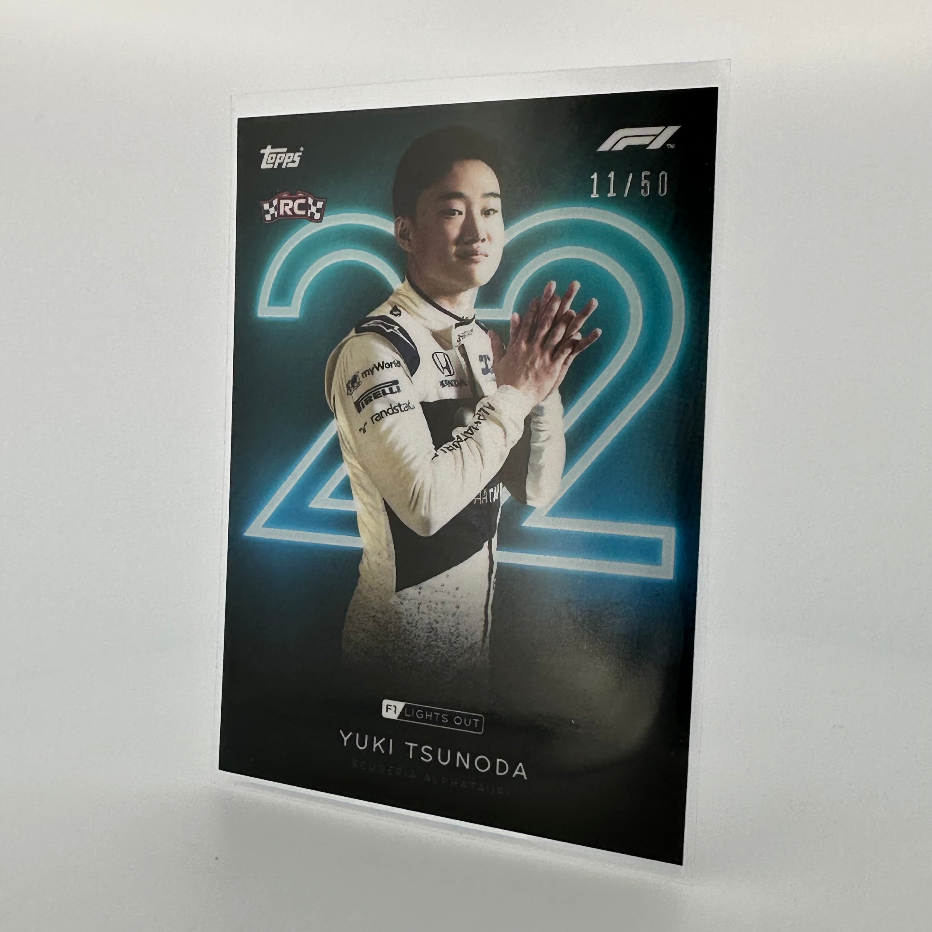 50 Yuki Tsunoda F1 Racing Driver Aqua Parallel RC Collectible Card - Perfect for F1 Fans, Collectors, and Sports Memorabilia Enthusiasts