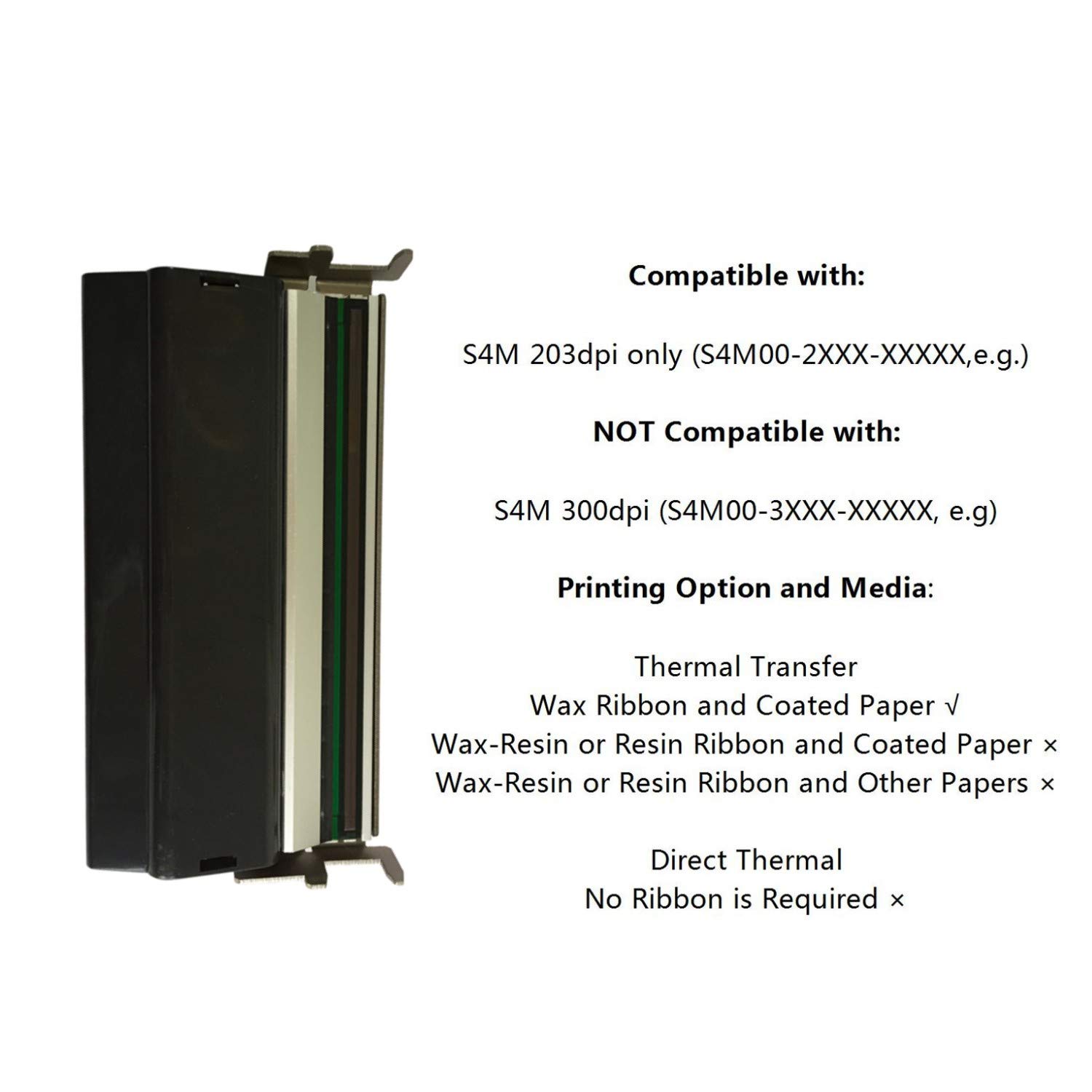 Zebra S4M Barcode Label Printer Printhead - G41400M Thermal Transfer Printhead 203dpi for Retail, Warehouse & Shipping Label Printing