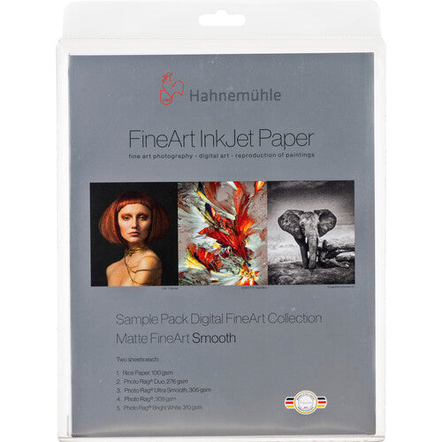 Hahnemuehle FineArt Matte Smooth Paper Sample Pack - 8.5x11 Inch Acid-Free Archival Paper for Artists & Photographers - Perfect for Sketching, Watercolor & Ink Drawings