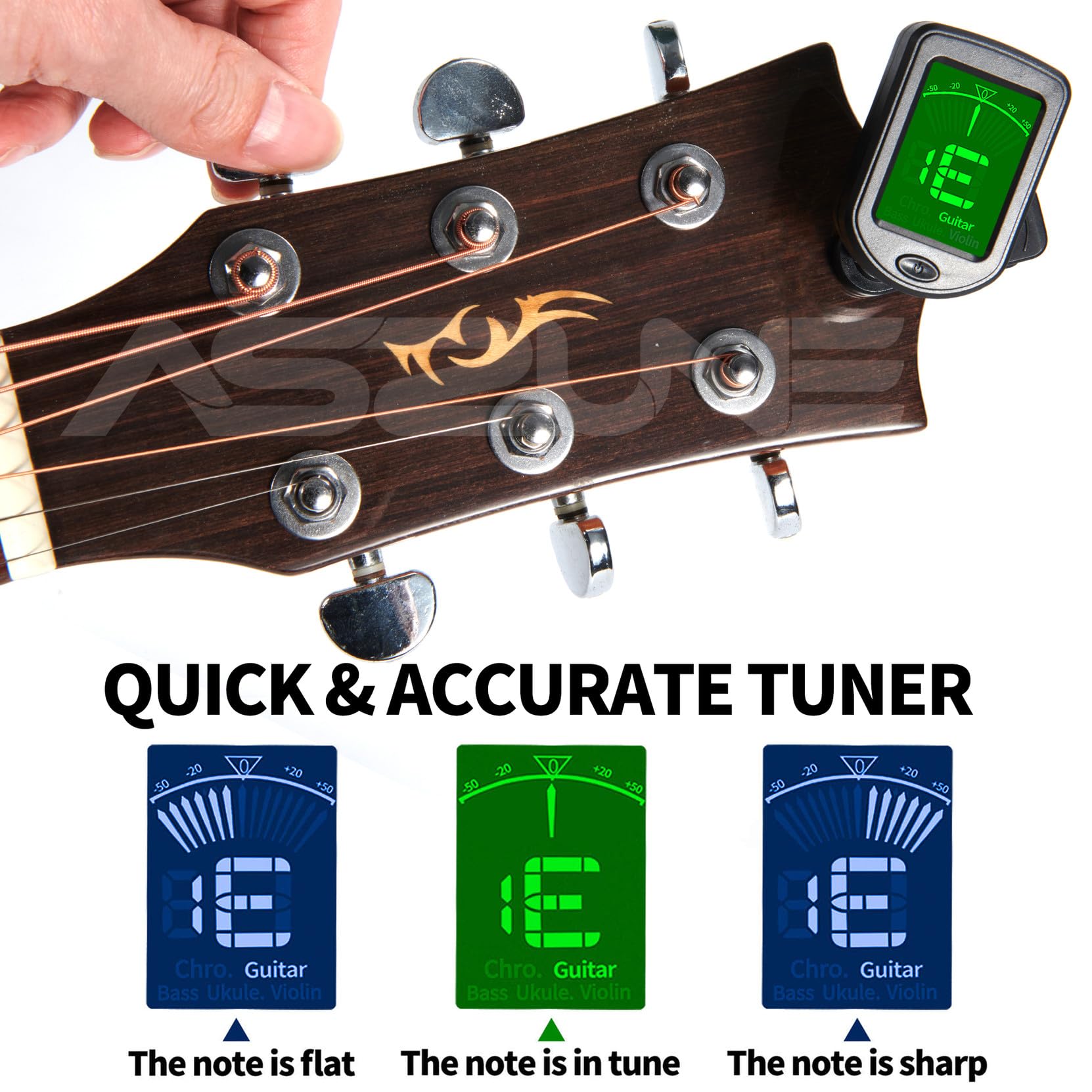 Premium Guitar Accessories Kit - Strap, Capo, Picks, Tuner & String Winder - Perfect Gift for Men & Beginners - Ideal for Practice, Performances & Music Lessons