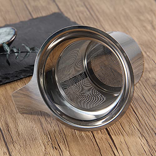 Premium Stainless Steel Extra Fine Mesh Tea Infuser - Large Capacity Loose Leaf Tea & Coffee Strainer with Hanging Handle - Easy Clean Tea Steeper for Teapots, Mugs & Cups - Perfect for Home, Office or Travel Use