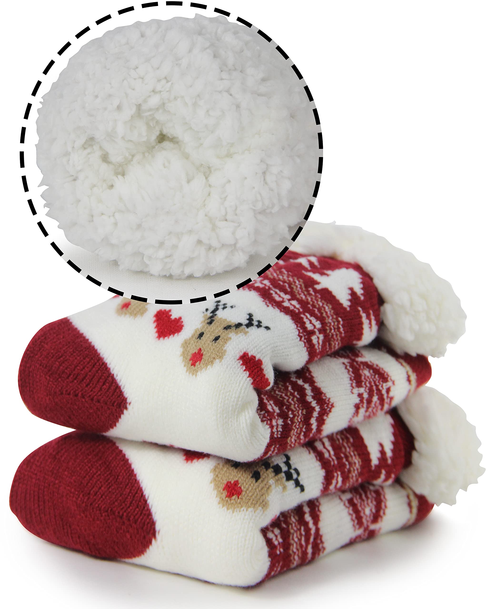 BenSorts Women's Non-Slip Winter Slipper Socks - Warm Fuzzy Gripper Socks for Indoor/Outdoor Use - Perfect Christmas Gifts for Her, Cozy Home & Office Wear
