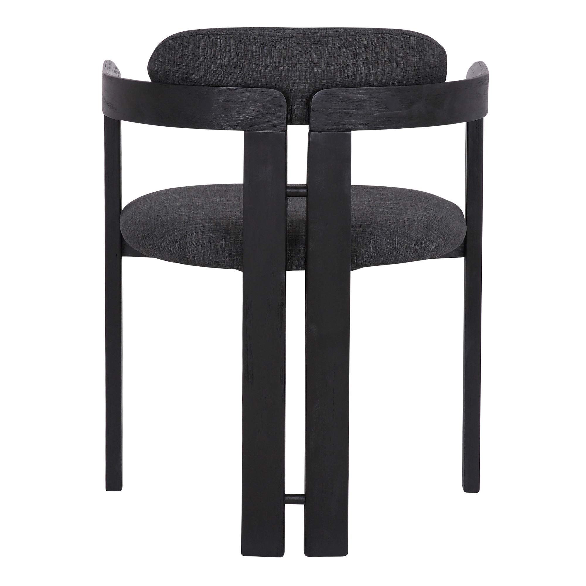 Armen Living Jazmin Fabric Modern Dining Chairs - Set of 2, Charcoal Gray Upholstered Side Chairs for Kitchen, Dining Room & Breakfast Nook - Comfortable & Stylish Seating