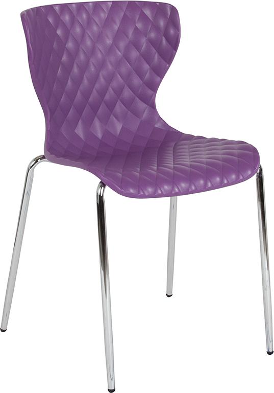 FLASH Lowell Contemporary Design Black Plastic Stack Chair - Lightweight & Durable for Indoor/Outdoor Use - Perfect for Dining, Events & Office Spaces