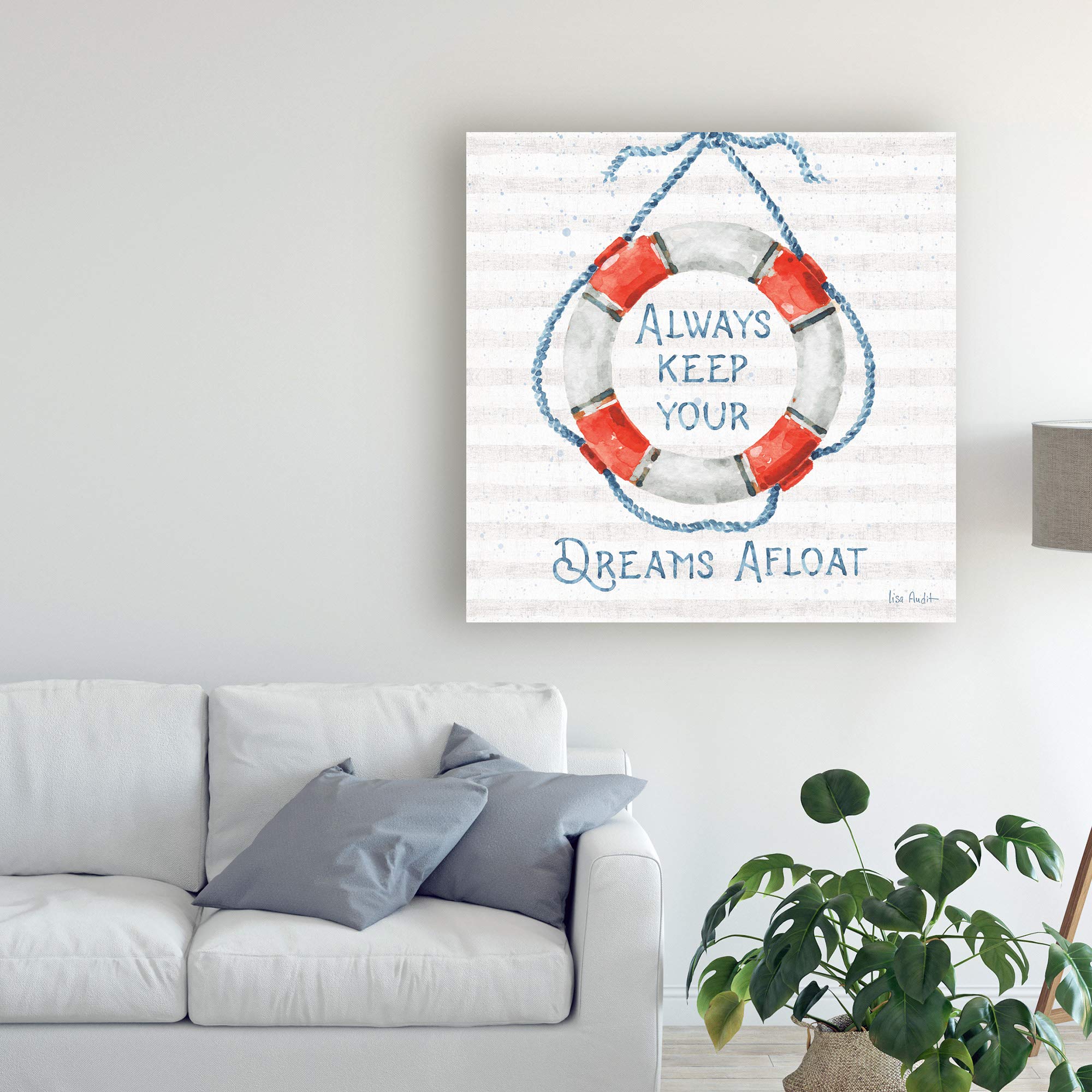 Trademark Fine Art Nautical Life VI by Lisa Audit - 18x18 Inch Coastal Wall Art - Perfect for Beach House Decor, Living Room & Office Wall Decor