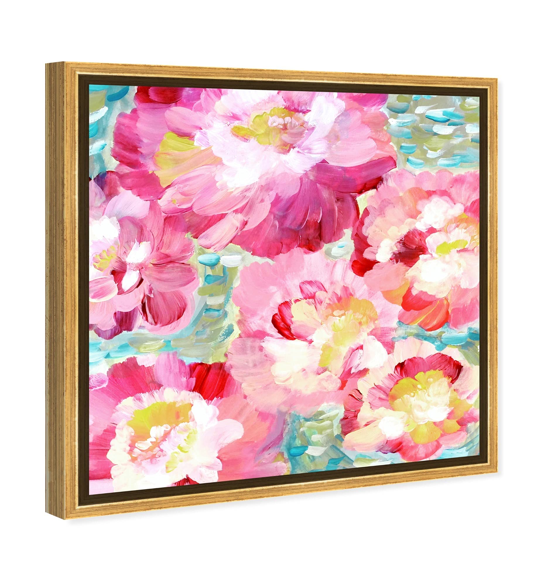 Floral and Botanical Wall Art Framed Canvas Prints - 'Flowers in The Sun' Nature Inspired Home Decor for Living Room, Bedroom & Office