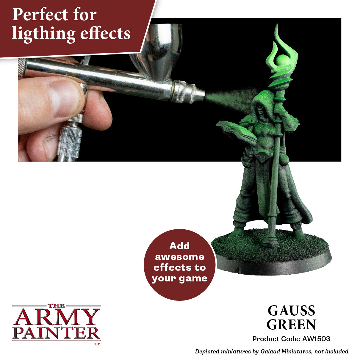 Warpaints Air Fluorescent Gauss Green - High Visibility Fluorescent Paint for Airbrush & Model Painting - Perfect for Miniatures, RC Cars & Cosplay