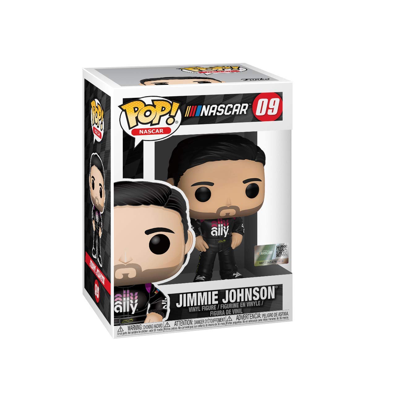 Jimmie Johnson #9 NASCAR Action Figure Collectible - Includes EcoTEK Pop Box Protector for Display Case Protection | Perfect for Racing Fans, Toy Collectors & Home/Office Decor