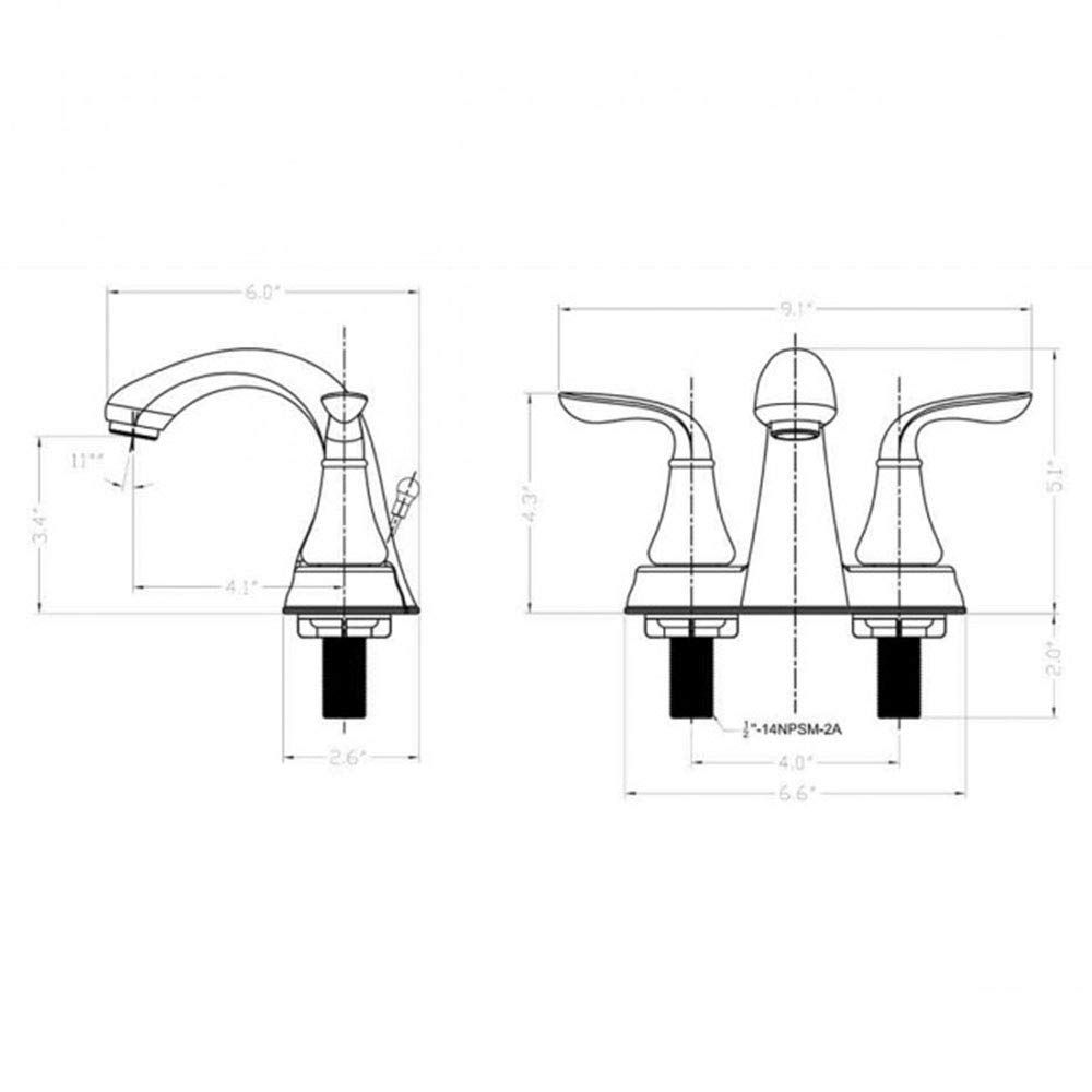 Luxury Oil Rubbed Bronze Finish Brass Bathroom Sink Faucet - Modern Deck Mount Dual Handle Mixer Tap with Hot & Cold Water Control - Durable for Bathroom Vanity, Powder Room & Guest Bath - Manufacturer Warranty Included