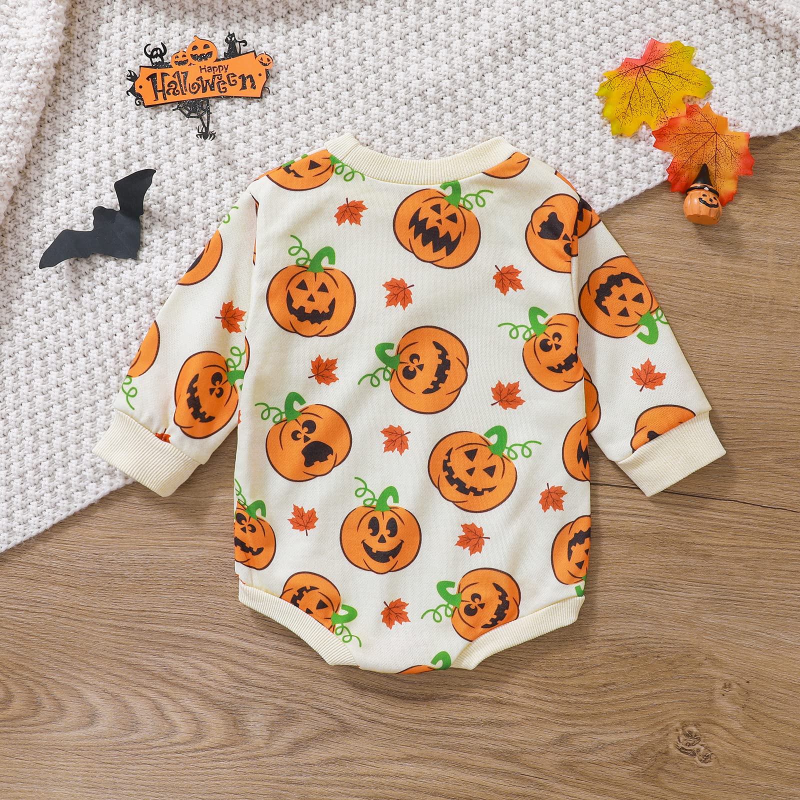 Unisex Baby Bodysuit - Evil Teeth Print Long Sleeve Halloween Outfit for Boys & Girls | Newborn Infant Costume Set for Halloween Parties & Dress-Up Play