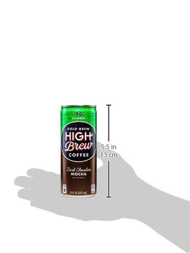 High Brew Coffee - Dark Chocolate Mocha Cold Brew Coffee - 8oz (Pack of 24) - Perfect for Office, Camping & On-the-Go Energy Boost
