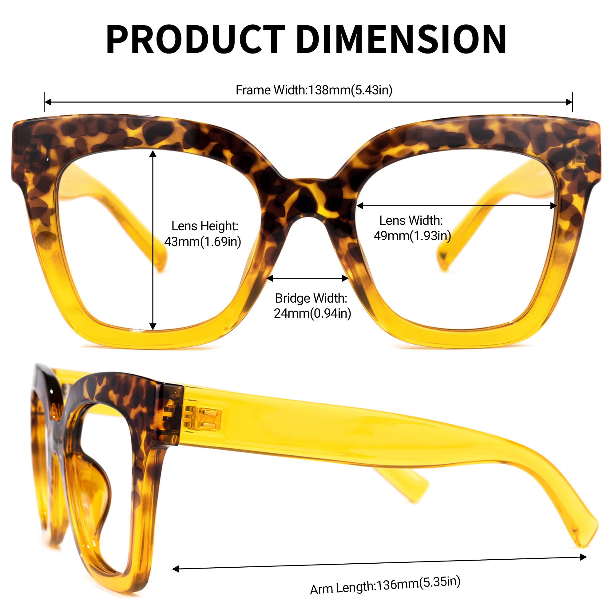 Zeelool Trendy Rectangle Blue Light Blocking Glasses for Women | TR90 Lightweight Eyewear | Malcolm VFT0269 Tortoise Frame with Clear Lens | Perfect for Office Work & Digital Screen Use