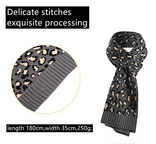 Men's & Women's Winter Leopard Print Beanie Hat, Scarf & Touchscreen Gloves Set - Fleece Lined Knit Skull Cap with Pompom - Perfect for Skiing, Snowboarding & Cold Weather Outdoors