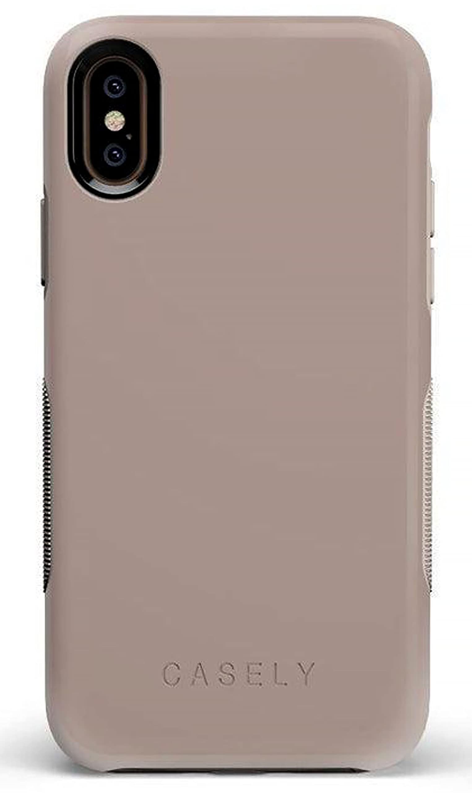 Casely iPhone Xs Max Phone Case - Premium Protective Cover for iPhone Xs Max | Slim Fit Shockproof Case in Taupe on Nude | Perfect for Everyday Use, Travel & Work Protection