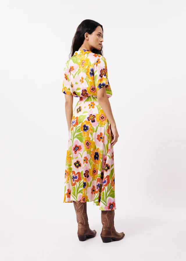 Celly Floral Skirt - Women's A-Line Midi Skirt with Elastic Waist, Perfect for Spring, Summer, and Casual Outfits