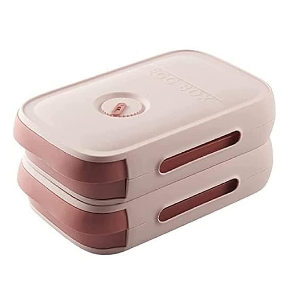 Refrigerator Egg Storage Container - Drawer Style Egg Holder with Freshness Indicator, Portable Egg Tray for Kitchen & Fridge Organization (Pink) | Perfect for Breakfast Meal Prep, Baking, and Camping Trips