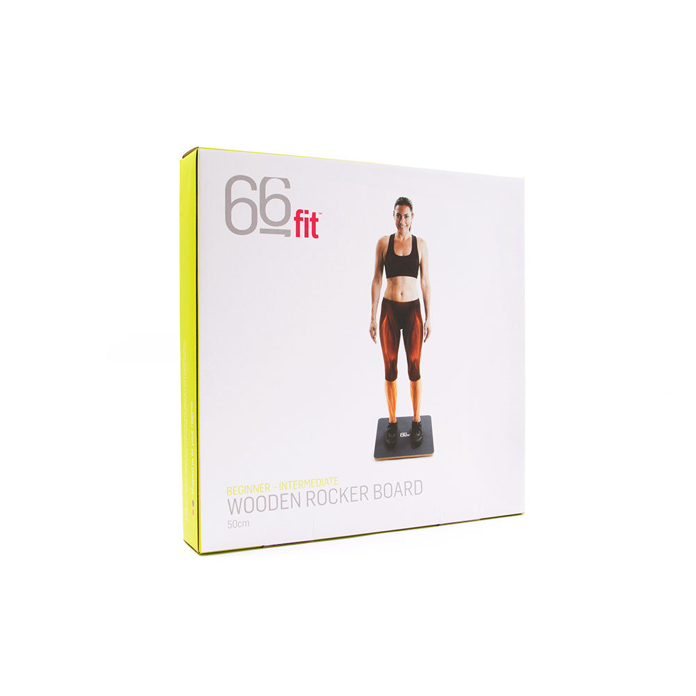 66Fit Rocker Balance Board - 50cm PVC Surface for Core Strength & Stability Training - Perfect for Home Gym, Yoga, and Physical Therapy Exercises
